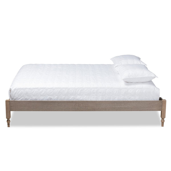 Baxton Studio Baxton Studio Laure Queen Platform Bed Frame in Weathered Grey Oak - Chic Bohemian Design & Durability MG0011-Weather Grey-Queen