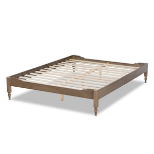 Baxton Studio Baxton Studio Laure Queen Platform Bed Frame in Weathered Grey Oak - Chic Bohemian Design & Durability MG0011-Weather Grey-Queen