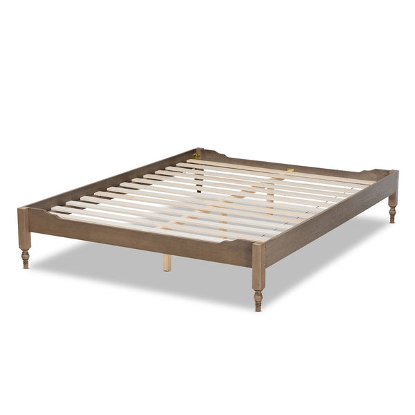 Baxton Studio Baxton Studio Laure Queen Platform Bed Frame in Weathered Grey Oak - Chic Bohemian Design & Durability MG0011-Weather Grey-Queen