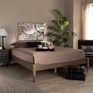 Baxton Studio Baxton Studio Laure Queen Platform Bed Frame in Weathered Grey Oak - Chic Bohemian Design & Durability MG0011-Weather Grey-Queen
