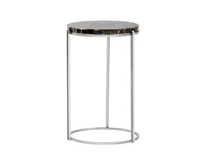 Tillie End Table - Stainless Steel - Black Agate Stone 102092 Sunpan