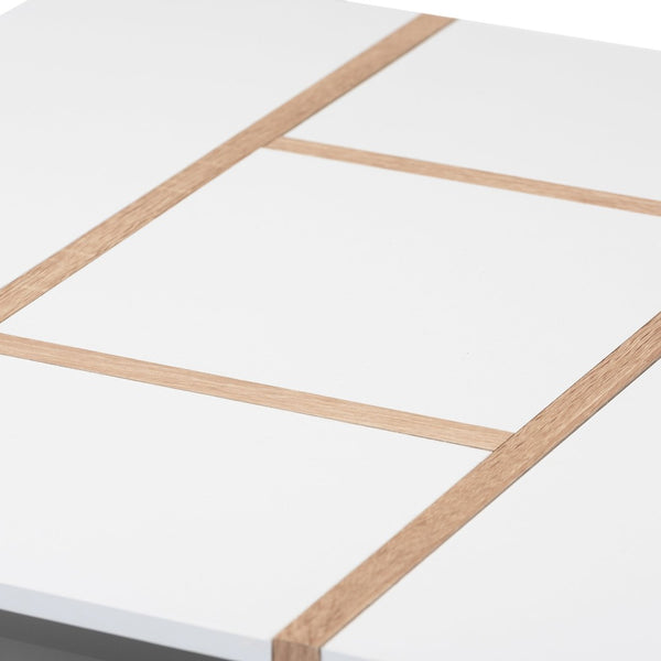 Baxton Studio Baxton Rasa Modern Two-Tone Coffee Table with Oak Finish - Stylish Storage & Chic Design for Your Home CT8004-White/Oak-CT