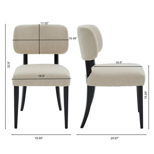 English Elm Wooden Farmhouse Dining Chairs Set of 2 Upholstered Seats Solid Legs for Kitchen W3244P392827
