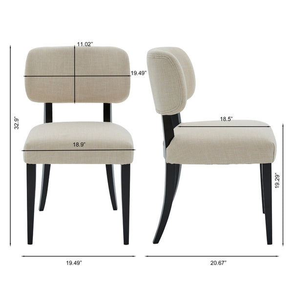 English Elm Wooden Farmhouse Dining Chairs Set of 2 Upholstered Seats Solid Legs for Kitchen W3244P392827