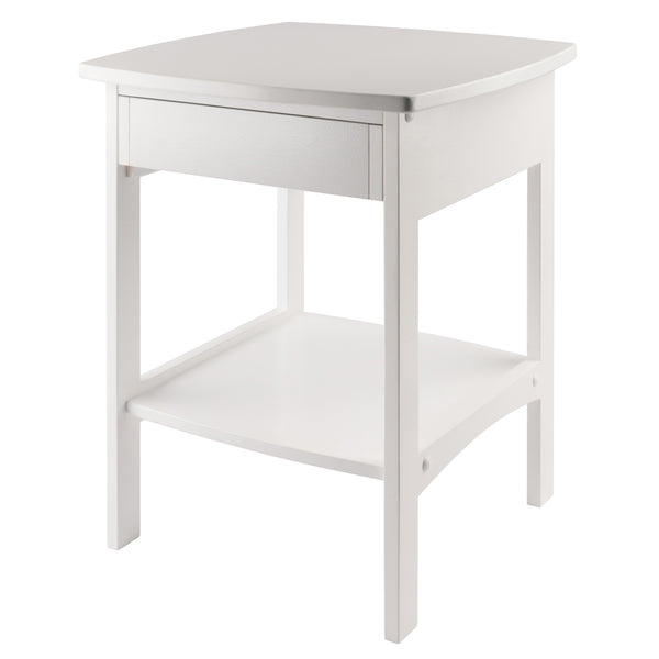 Winsome Wood Claire Curved Accent Table - Stylish White Nightstand With Drawer & Shelf For Bedroom Or Living Room White Solid ,Composite Wood 10218-winsome-wood