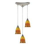 Horizon 5'' Wide 3-Light Pendant - Earth in Satin Nickel 10218/3ERH Elk Lighting