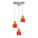 Horizon 5'' Wide 3-Light Pendant - Fire in Satin Nickel 10218/3FIR Elk Lighting