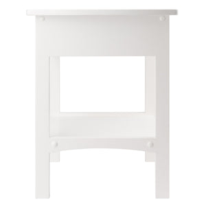 Winsome Wood Claire Curved Accent Table - Stylish White Nightstand With Drawer & Shelf For Bedroom Or Living Room White Solid ,Composite Wood 10218-winsome-wood