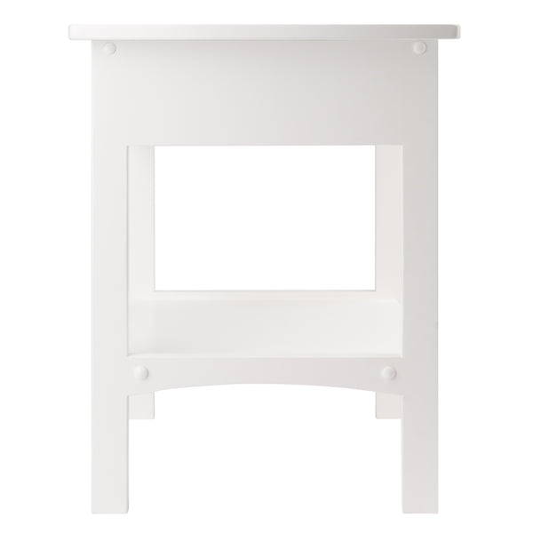 Winsome Wood Claire Curved Accent Table - Stylish White Nightstand With Drawer & Shelf For Bedroom Or Living Room White Solid ,Composite Wood 10218-winsome-wood