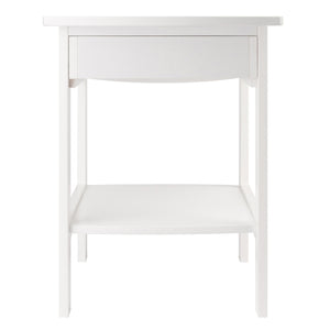 Winsome Wood Claire Curved Accent Table - Stylish White Nightstand With Drawer & Shelf For Bedroom Or Living Room White Solid ,Composite Wood 10218-winsome-wood