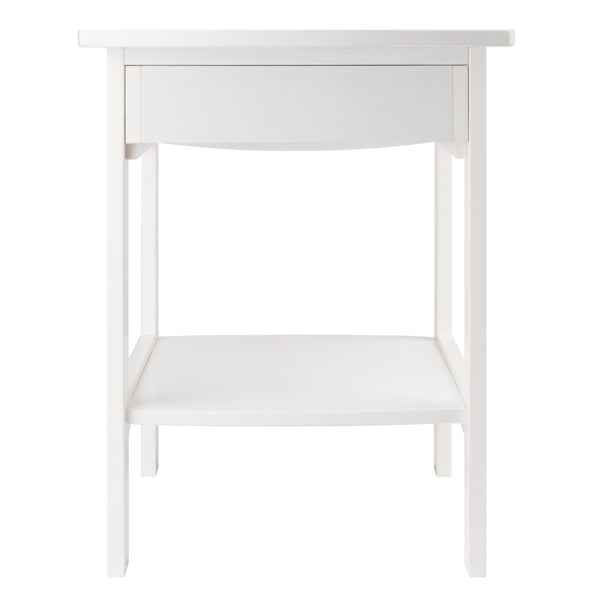 Winsome Wood Claire Curved Accent Table - Stylish White Nightstand With Drawer & Shelf For Bedroom Or Living Room White Solid ,Composite Wood 10218-winsome-wood