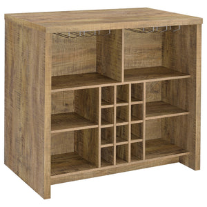 English Elm Irving Compact Mango Home Bar with Wine Grid for 12 Bottles, Stemware Racks & Open Cubbies — Durable Engineered Wood Laminate Organizer B062P375550