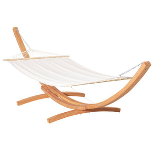 English Elm Outsunny Extra Large Cotton Hammock With Stand - Boho Style, No Trees Needed, Perfect For Relaxing Indoors & Outdoors W2225P174062-GIGA