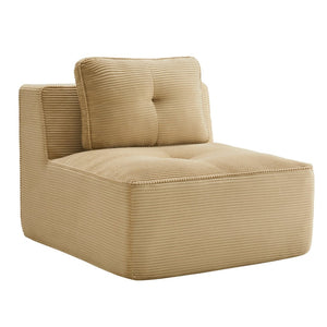 English Elm Armless Modular Sofa Seat Corduroy Upholstered Deep Cushion Living Room Lounge Chair Camel W714P364683