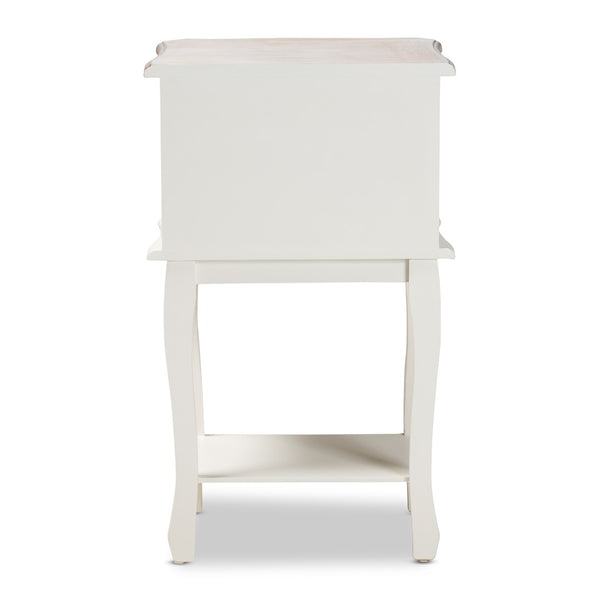 Baxton Studio Baxton Studio Amalie Two-Tone White & Oak End Table – French Country Charm with Storage & Style JY17B088-White-ET