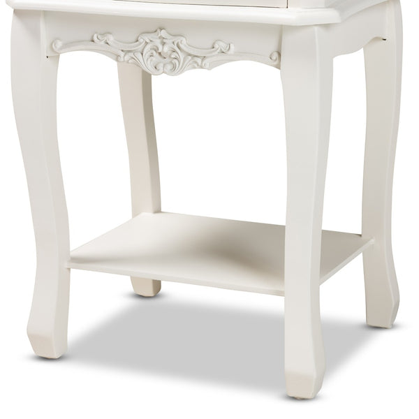 Baxton Studio Baxton Studio Amalie Two-Tone White & Oak End Table – French Country Charm with Storage & Style JY17B088-White-ET