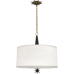 Robert Abbey Cosmos Pendant Deep Patina Bronze Finish with Warm Brass Accents Oyster Linen Fabric