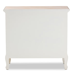 Baxton Studio Baxton Studio Amalie Two-Tone Antique French Country Accent Cabinet with 4 Drawers & Carved Detail JY17B093-White-4DW-Cabinet