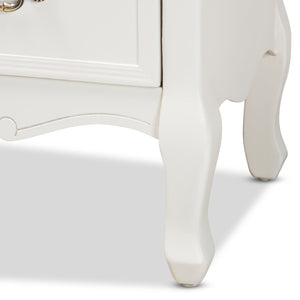 Baxton Studio Baxton Studio Amalie Two-Tone Antique French Country Accent Cabinet with 4 Drawers & Carved Detail JY17B093-White-4DW-Cabinet