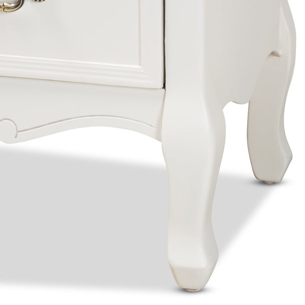 Baxton Studio Baxton Studio Amalie Two-Tone Antique French Country Accent Cabinet with 4 Drawers & Carved Detail JY17B093-White-4DW-Cabinet