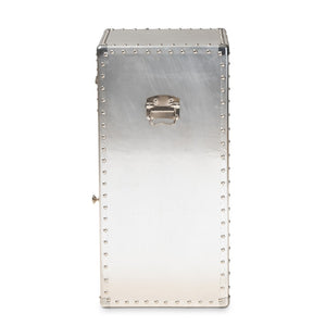 Baxton Studio Baxton Studio Serge Vintage Industrial Accent Cabinet with Silver Finish for Stylish Storage Solutions 1-Door JY17B161-Silver-Cabinet