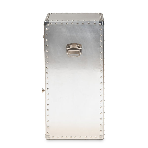 Baxton Studio Baxton Studio Serge Vintage Industrial Accent Cabinet with Silver Finish for Stylish Storage Solutions 1-Door JY17B161-Silver-Cabinet