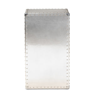Baxton Studio Baxton Studio Serge Vintage Industrial Accent Cabinet with Silver Finish for Stylish Storage Solutions 1-Door JY17B161-Silver-Cabinet