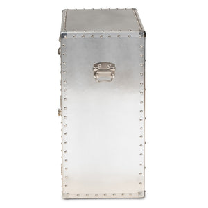 Baxton Studio Baxton Studio Vintage Industrial Silver Metal Storage Cabinet with 2 Doors and Drawers for Home Decor JY17B162-Silver-Cabinet