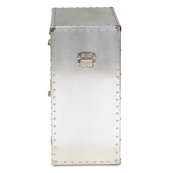 Baxton Studio Baxton Studio Vintage Industrial Silver Metal Storage Cabinet with 2 Doors and Drawers for Home Decor JY17B162-Silver-Cabinet