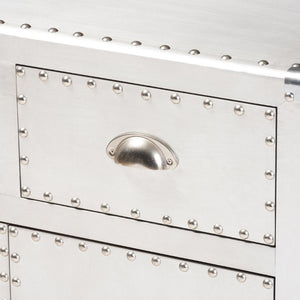 Baxton Studio Baxton Studio Vintage Industrial Silver Metal Storage Cabinet with 2 Doors and Drawers for Home Decor JY17B162-Silver-Cabinet