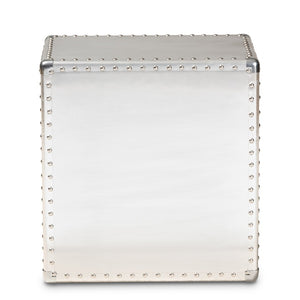 Baxton Studio Baxton Studio Armel Silver Metal 3-Drawer End Table: Industrial Chic Storage for Modern Spaces JY17B163-Silver-ET