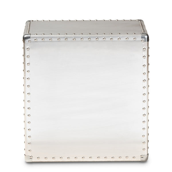 Baxton Studio Baxton Studio Armel Silver Metal 3-Drawer End Table: Industrial Chic Storage for Modern Spaces JY17B163-Silver-ET