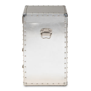 Baxton Studio Baxton Studio Serge Vintage Industrial Accent Cabinet with Silver Finish for Stylish Storage Solutions 2-Drawer JY17B165-Silver-Cabinet