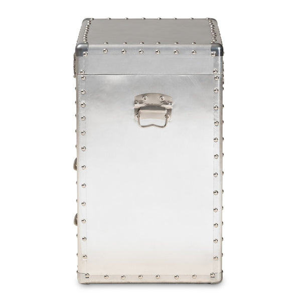 Baxton Studio Baxton Studio Serge Vintage Industrial Accent Cabinet with Silver Finish for Stylish Storage Solutions 2-Drawer JY17B165-Silver-Cabinet