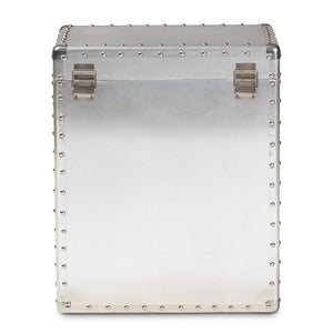 Baxton Studio Baxton Studio Serge Vintage Industrial Accent Cabinet with Silver Finish for Stylish Storage Solutions 2-Drawer JY17B165-Silver-Cabinet