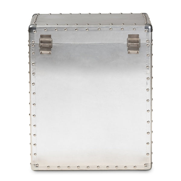 Baxton Studio Baxton Studio Serge Vintage Industrial Accent Cabinet with Silver Finish for Stylish Storage Solutions 2-Drawer JY17B165-Silver-Cabinet