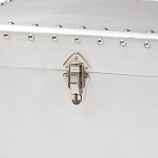 Baxton Studio Baxton Studio Serge Vintage Industrial Accent Cabinet with Silver Finish for Stylish Storage Solutions 2-Drawer JY17B165-Silver-Cabinet