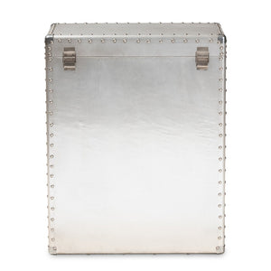Baxton Studio Baxton Studio Serge Industrial Silver Metal 3-Drawer Storage Cabinet with Vintage Charm & Lift-Top JY17B168-Silver-Cabinet
