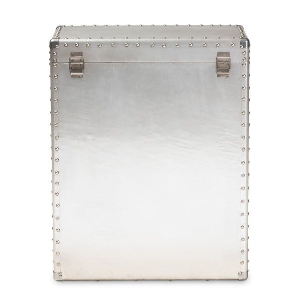 Baxton Studio Baxton Studio Serge Industrial Silver Metal 3-Drawer Storage Cabinet with Vintage Charm & Lift-Top JY17B168-Silver-Cabinet