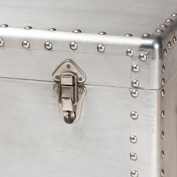 Baxton Studio Baxton Studio Serge Industrial Silver Metal 3-Drawer Storage Cabinet with Vintage Charm & Lift-Top JY17B168-Silver-Cabinet