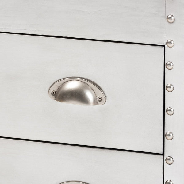 Baxton Studio Baxton Studio Serge Industrial Silver Metal 3-Drawer Storage Cabinet with Vintage Charm & Lift-Top JY17B168-Silver-Cabinet