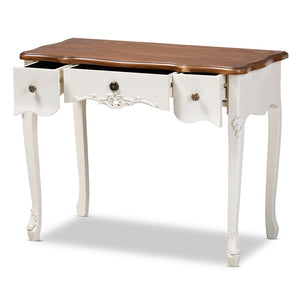 Baxton Studio Baxton Studio Sophie French Country 3-Drawer Console Table with Elegant Design for Entryways & Living Rooms 132050-White-Console