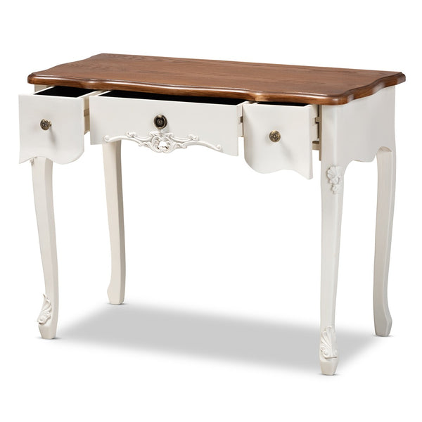 Baxton Studio Baxton Studio Sophie French Country 3-Drawer Console Table with Elegant Design for Entryways & Living Rooms 132050-White-Console