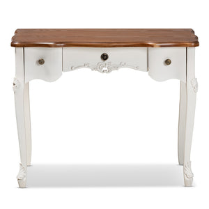 Baxton Studio Baxton Studio Sophie French Country 3-Drawer Console Table with Elegant Design for Entryways & Living Rooms 132050-White-Console