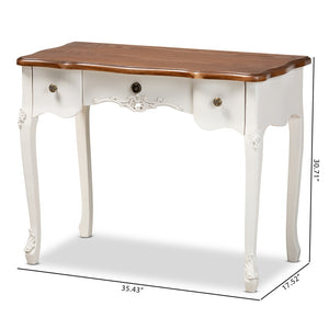 Baxton Studio Baxton Studio Sophie French Country 3-Drawer Console Table with Elegant Design for Entryways & Living Rooms 132050-White-Console