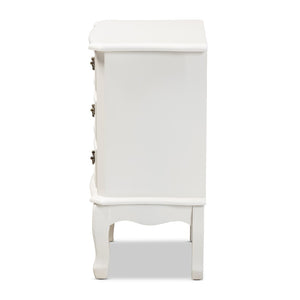 Baxton Studio Baxton Studio Gabrielle Elegant French Country End Table with Classic White Finish and Storage Drawers 3-Drawer ETASW-04-White-ET