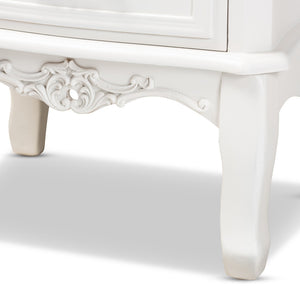 Baxton Studio Baxton Studio Gabrielle Elegant French Country End Table with Classic White Finish and Storage Drawers 3-Drawer ETASW-04-White-ET
