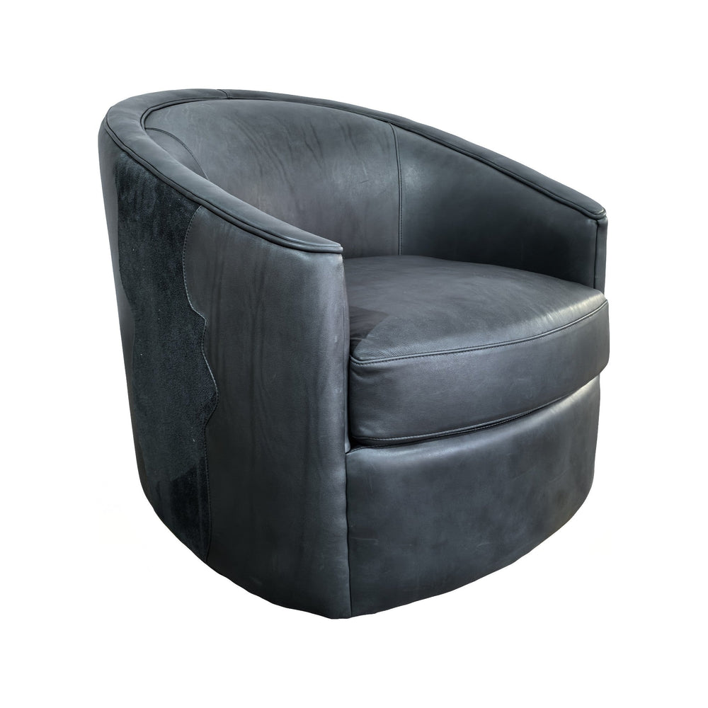 Olivia + Quinn Astoria Leather Swivel Chair - Luxurious Hand-rubbed Evergreen Leather For Ultimate Comfort & Style Angelina Evergreen Leather,Foam,Wood 1025_Agl4901