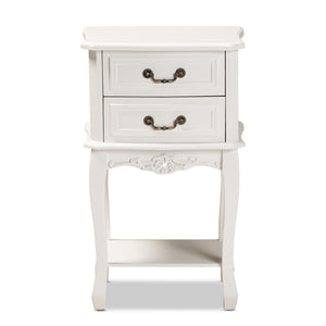 Baxton Studio Baxton Studio Gabrielle Elegant French Country End Table with Classic White Finish and Storage Drawers 2-Drawer ETASW-06-White-ET