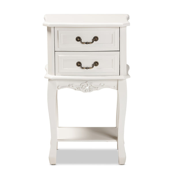 Baxton Studio Baxton Studio Gabrielle Elegant French Country End Table with Classic White Finish and Storage Drawers 2-Drawer ETASW-06-White-ET